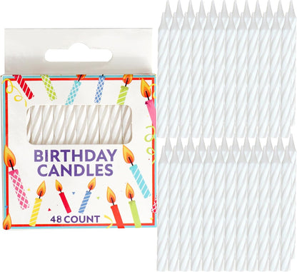 72-Count Birthday Candles Multicolored Spiral, Birthday Candles for Cake, Cupcake Candles, Party Celebration
