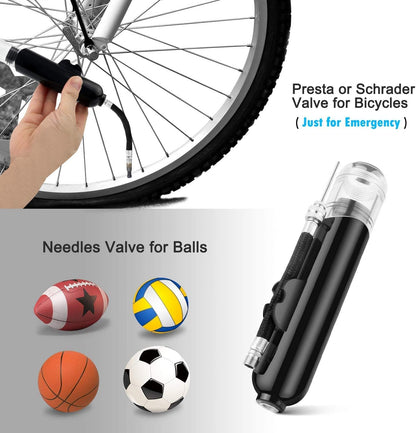 BROTOU Ball Pump, Dual Action Inflate Air Pump with 3 Needles and 2 Nozzles for Soccer Ball, Basketball, Volleyball, Balloons, Bikes