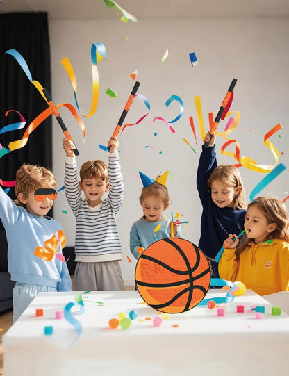 Soccer Piñata – Includes Wooden Stick, Blindfold, and Confetti – 13"x13"x3" – Perfect for Sports Party Decorations and Soccer Pinatas for Birthday Party