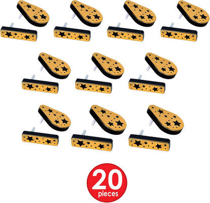 Beistle Gold and Black Plastic Metallic Noisemakers – 20 Pack, Party Supplies for New Year’s Eve Midnight Countdown Handouts, Birthday Parties, Festive Gatherings & Celebrations, 3” x 4.4”