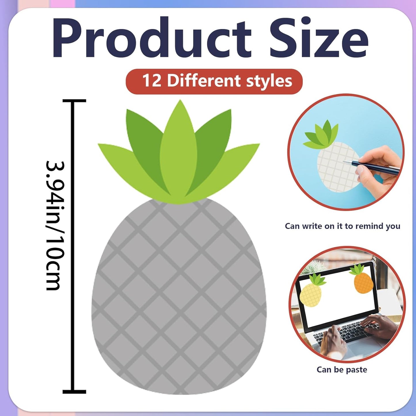 12 Pcs Ice Cream Sticky Notes Summer Popsicle Sticky Notepad Colorful Self-Adhesive Post Notes Cute Mini Memo Pad Removable Note for Office School Classroom Student Ice Cream Party Favors