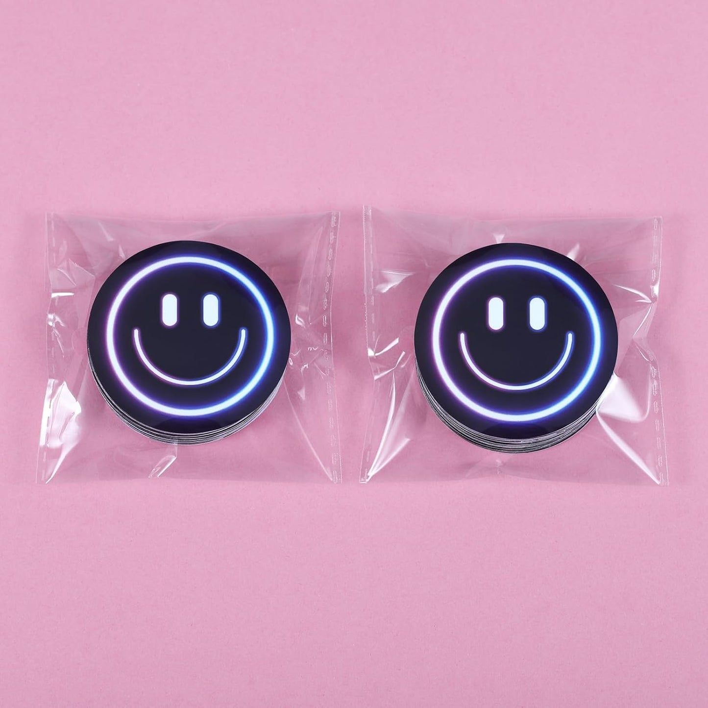 50PCS Smiling Stickers, Cute Water Bottle Stickers for Kids, for Teaching Rewards, Notebooks, Stationery, Luggage, Cartoon PVC Happy Stickers