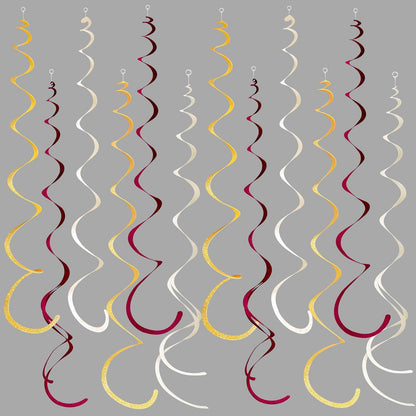 36 Pcs Blue Hanging Swirl Decorations Ombre Royal Blue White Felt Swirl Streamer Spiral Ceiling Garland for Birthday Wedding Baby Shower Graduation Under The Sea Nautical Ahoy Achor Party Supplies