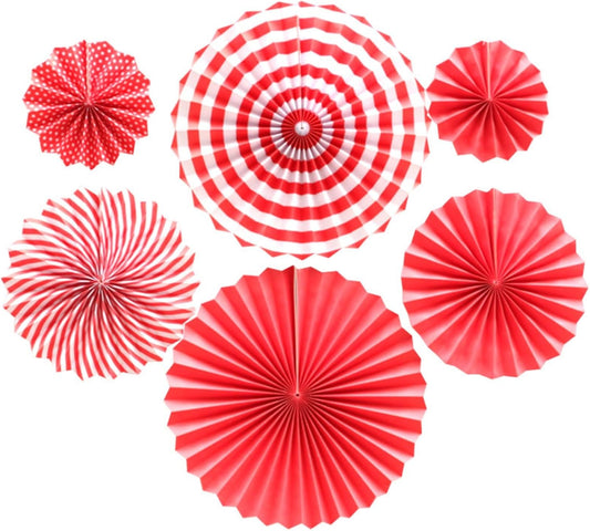 Ochine 6 Pcs Pastel Rainbow Paper Fans Party Decoration, Colorful Ice Cream Spring Summer Easter Macaron Wall Hanging Light Pink Red Home Decor Birthday Wedding Bridal Baby Shower Classroom Supplies