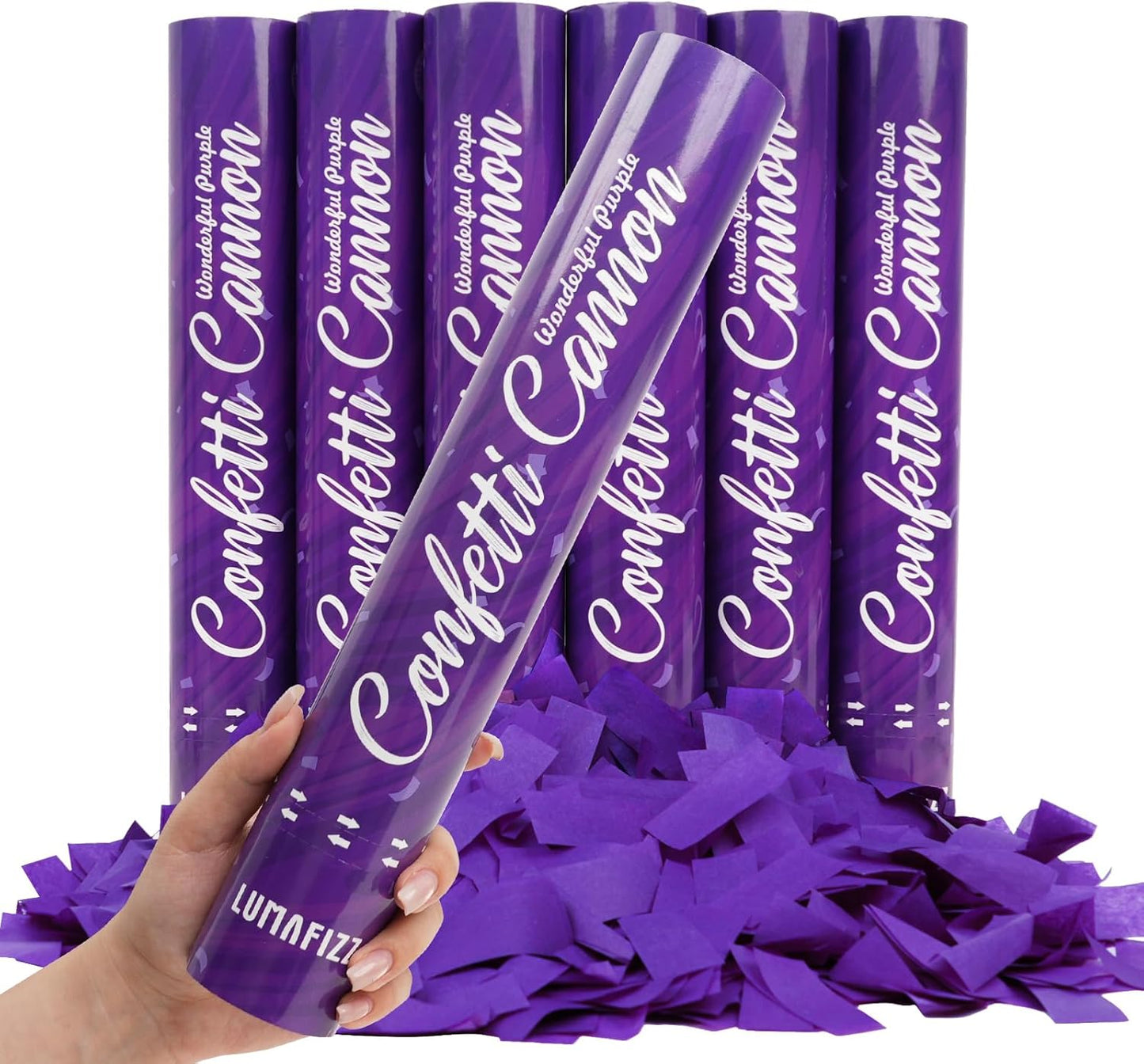 12 Inch Confetti Biodegradable [6 Pack] Confetti Cannons | Multicolor Confetti Poppers for Wedding,Birthday PartyChristmas Eve and New Year Give a Gift