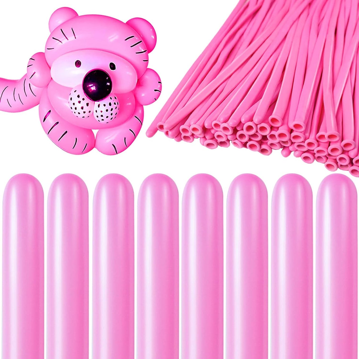 260 Clear Long Balloons for Animals, Thickening Skinny Latex Twisting for Arch Modeling Magic Clown Birthday Wedding Party Decorations 100pcs