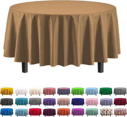 Exquisite Party Solids 6-Pack Premium Plastic Tablecloth 54in. x 108in. Rectangle Plastic Table Cover - Navy