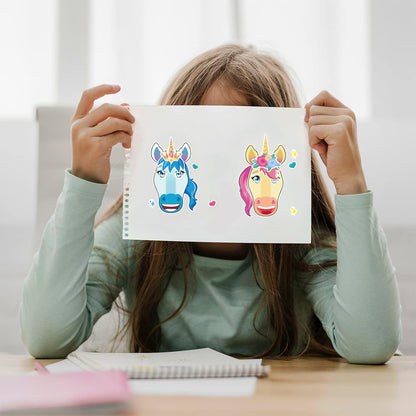 24 Sheets Cupcake Make a Face Sticker Sheets for Kids Todders Activities, Make Your Own Stickers for Kids Birthday Party Favor Supplies Craft