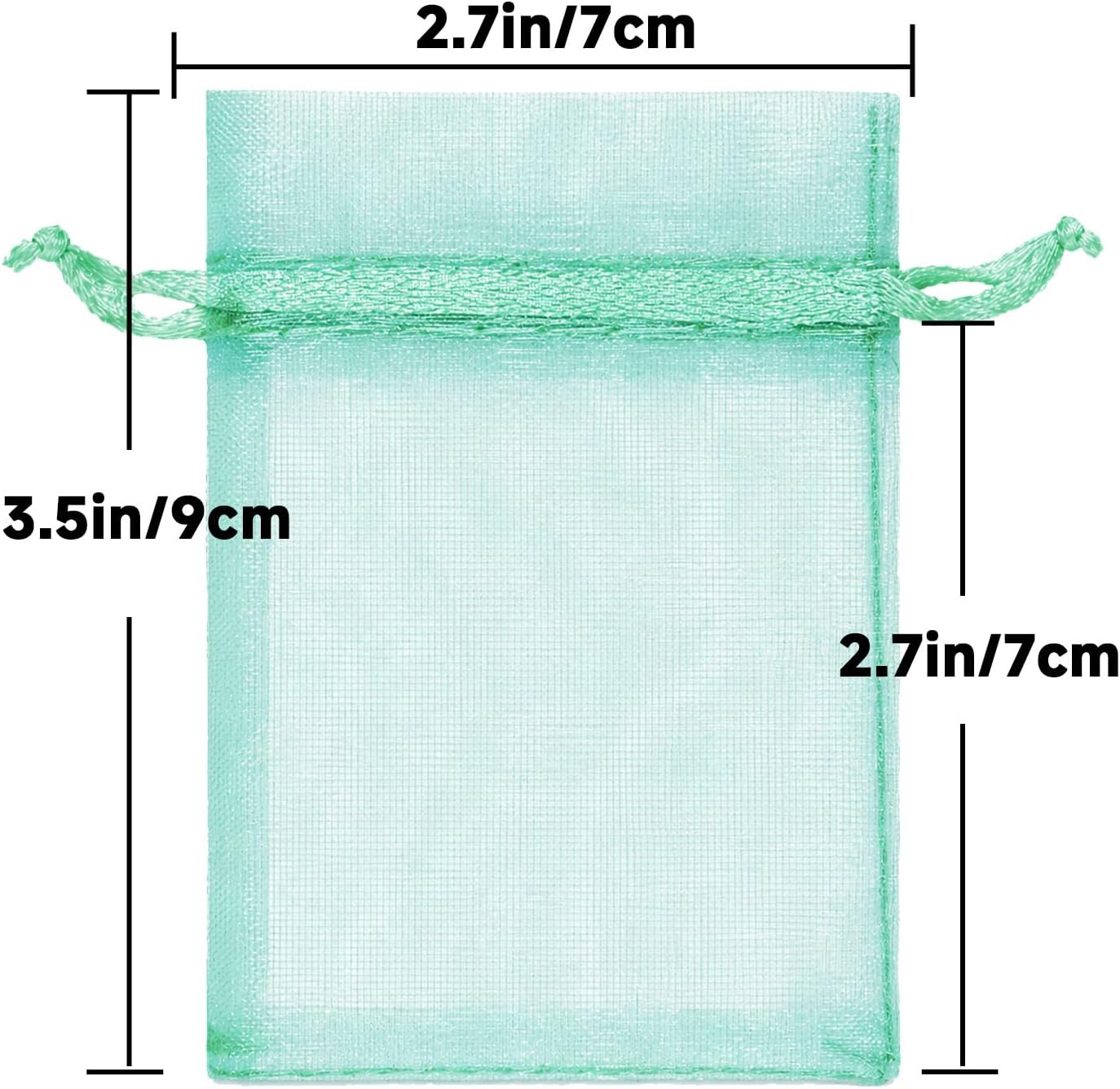 joycraft 50Pcs Organza Bags, 2x3 inch Gift Favor Bags, White Wedding Favor Bags, Jewelry Pouches with Drawstring, Mesh Bags Drawstring for Jewelry, Festival, Makeup, Candy, Desserts