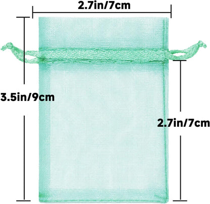 joycraft 50Pcs Organza Bags, 2x3 inch Gift Favor Bags, White Wedding Favor Bags, Jewelry Pouches with Drawstring, Mesh Bags Drawstring for Jewelry, Festival, Makeup, Candy, Desserts