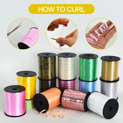 TONIFUL 500 Yards Curling Ribbon-Balloon Ribbon-Balloon String for Art&Craft Decor,Gift Wrapping,Ribbons and Bows for Christmas New Year Birthday Gifts (Silver)