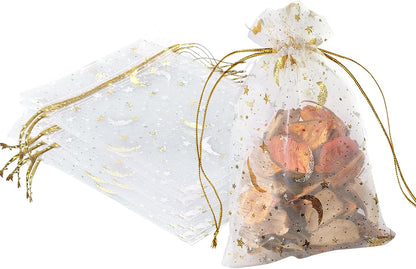 100PCS White Organza Bags, 4x6 Inch Small Mesh Bags Drawstring, Jewelry Gift Bags for Easter, Party, Festival, Bathroom Soaps, Makeup