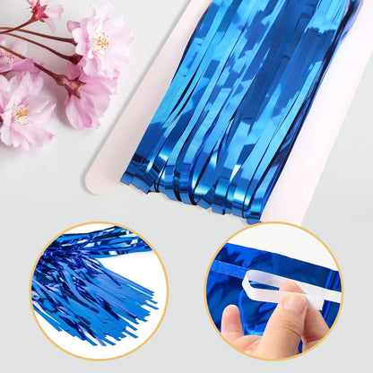 20 Pack Silver Foil Curtain Backdrop 3.2ft x 8.2ft Foil Fringe Backdrop Curtain Metallic Tinsel Foil Fringe Curtains Streamer Backdrop Curtains for Birthday Party Decorations Photo Booth (Silver)