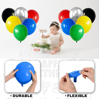 60 Pcs Blue and Silver Balloons, Navy Royal Blue Silver Party Balloons with Metallic Confetti Helium Latex Balloons for Birthday Baby Showers Fathers Day 2025 Graduation Decoration
