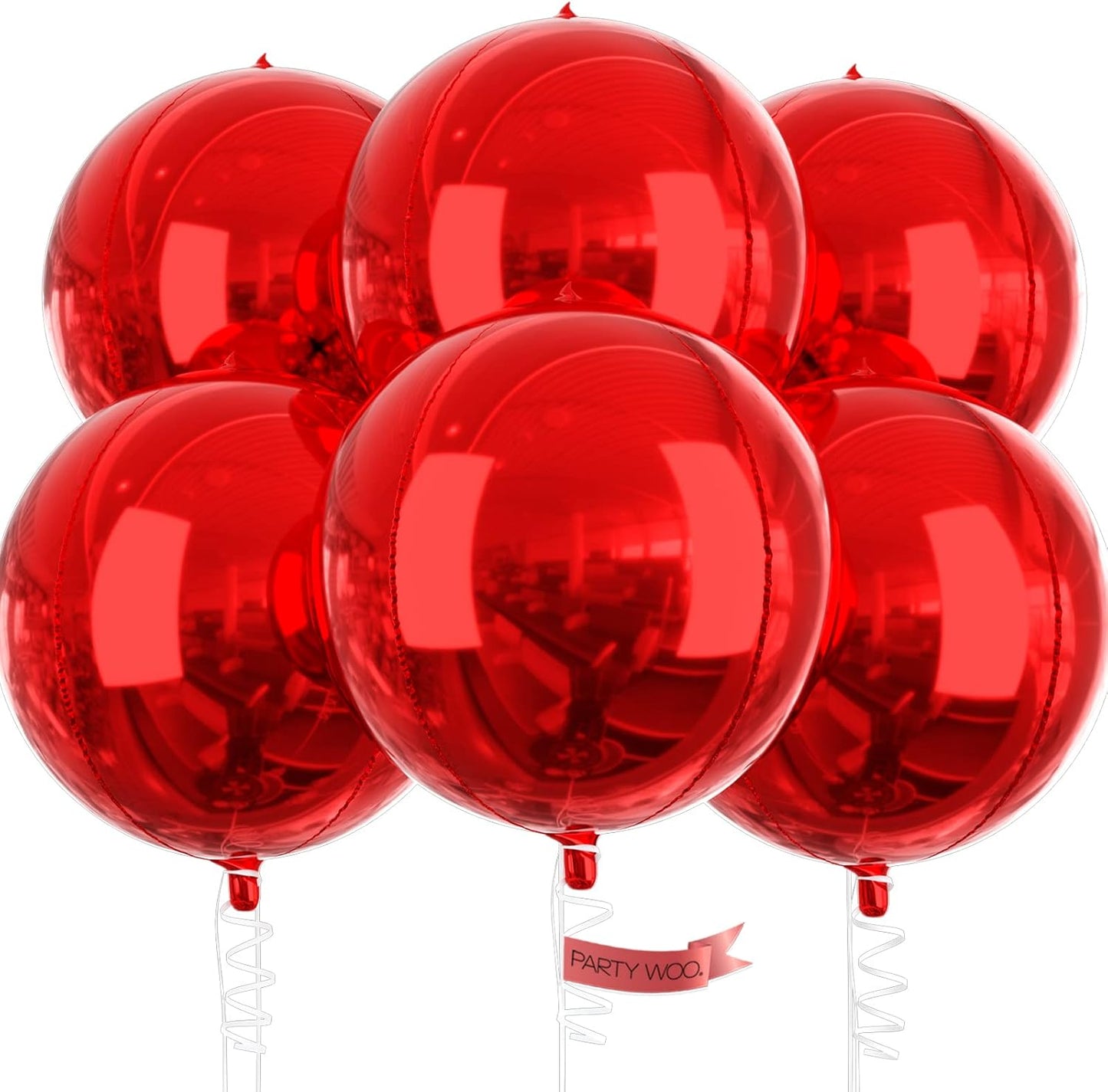 PartyWoo Metallic Gold Foil Balloons 20pcs Different Sizes Pack of 22 15 10 Inch Large Round Foil 4D Inflatable Mirror Ball Mylar Balloons for Graduation Birthday Baby Shower Party Decorations