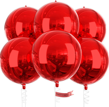 PartyWoo Metallic Gold Foil Balloons 20pcs Different Sizes Pack of 22 15 10 Inch Large Round Foil 4D Inflatable Mirror Ball Mylar Balloons for Graduation Birthday Baby Shower Party Decorations