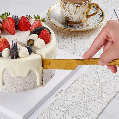 Black Cake Cutter Set, Stainless Steel Cake Cutting Utensils Include 13-inch Cake Knife and 9.3-inch Cake Server suitable for Weddings, Birthdays, and Anniversaries