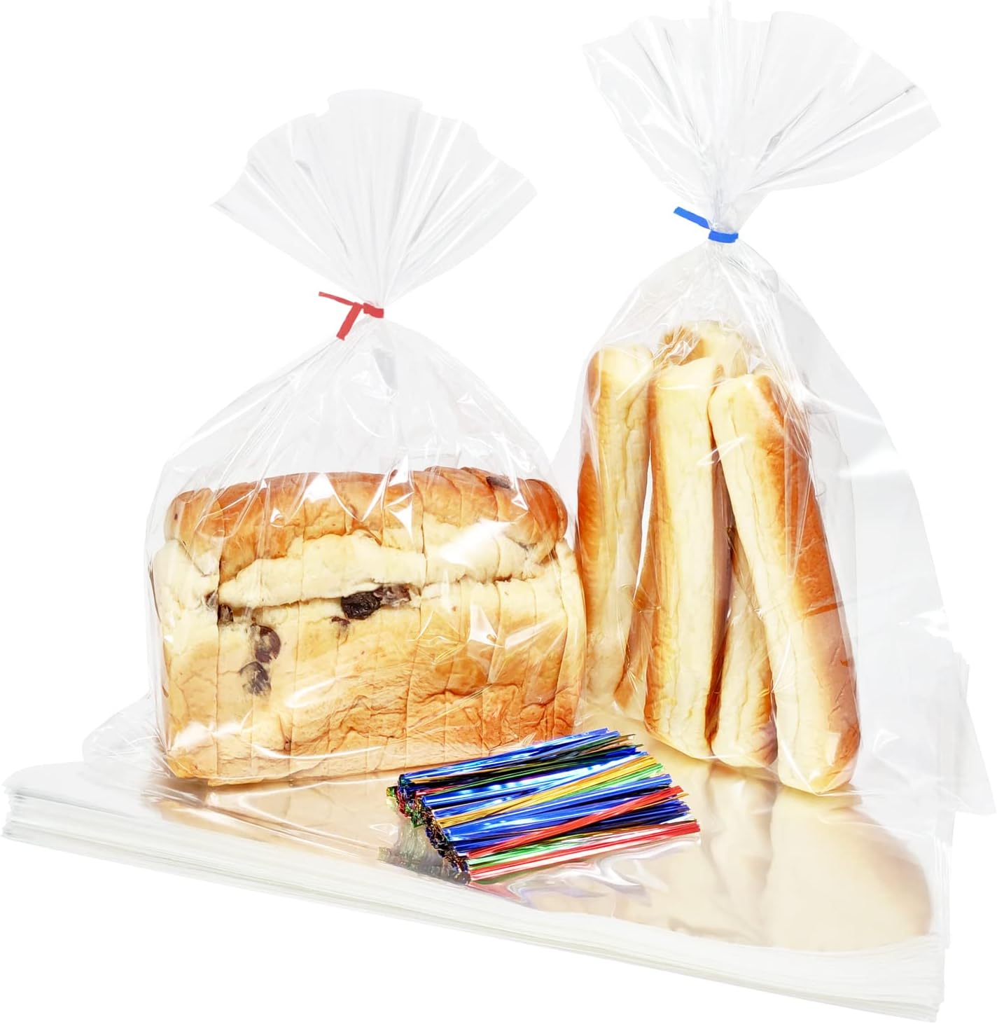XLSFPY 100PCS Clear Cellophane Bags, 5x7 Small Treat Bags with Ties, Cake Pop Bags, Candy Bags, Goodie Bags, Rice Crispy Treat Bags, Clear Bags for Favors Birthday Party (5'' x 7'')