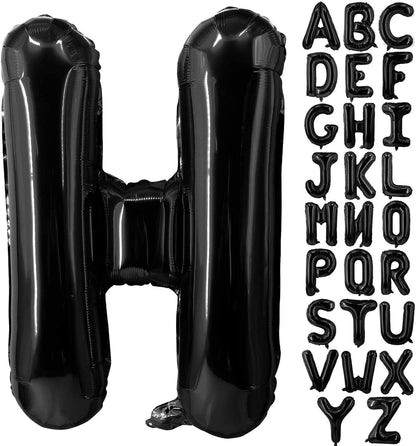 Lovoir 40 Inch Large Black Letter A Balloons Big Size Jumbo Mylar Foil Helium Balloon for Birthday Party Celebration Decorations Alphabet Black A