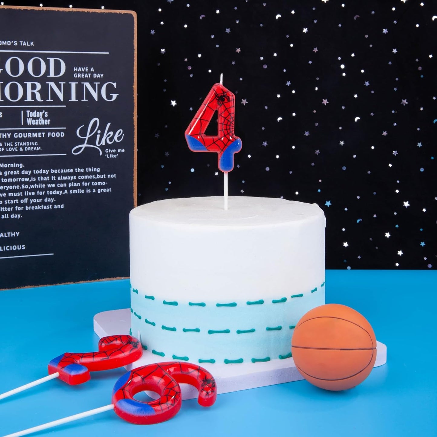 PHD CAKE 2.76 Inch Number 3 Spider Birthday Candles, Spider Cartoon Themed Number Candles, Cake Number Candles, Party Celebration