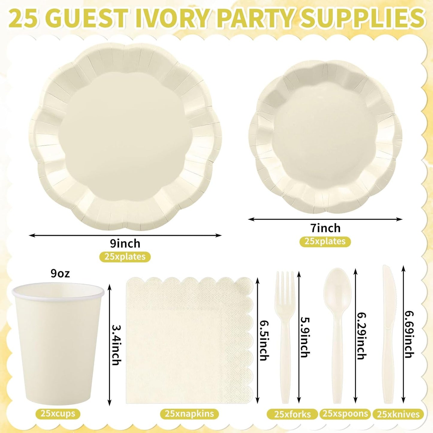 NatNarr 175 Pcs Sage Green Plates and Napkins Set, 25 Guest Sage Green Party Supplies Include Scalloped Paper Plate Napkin Cup Forks Knives Disposable Plastic Cutlery for Wedding Baby Shower Birthday