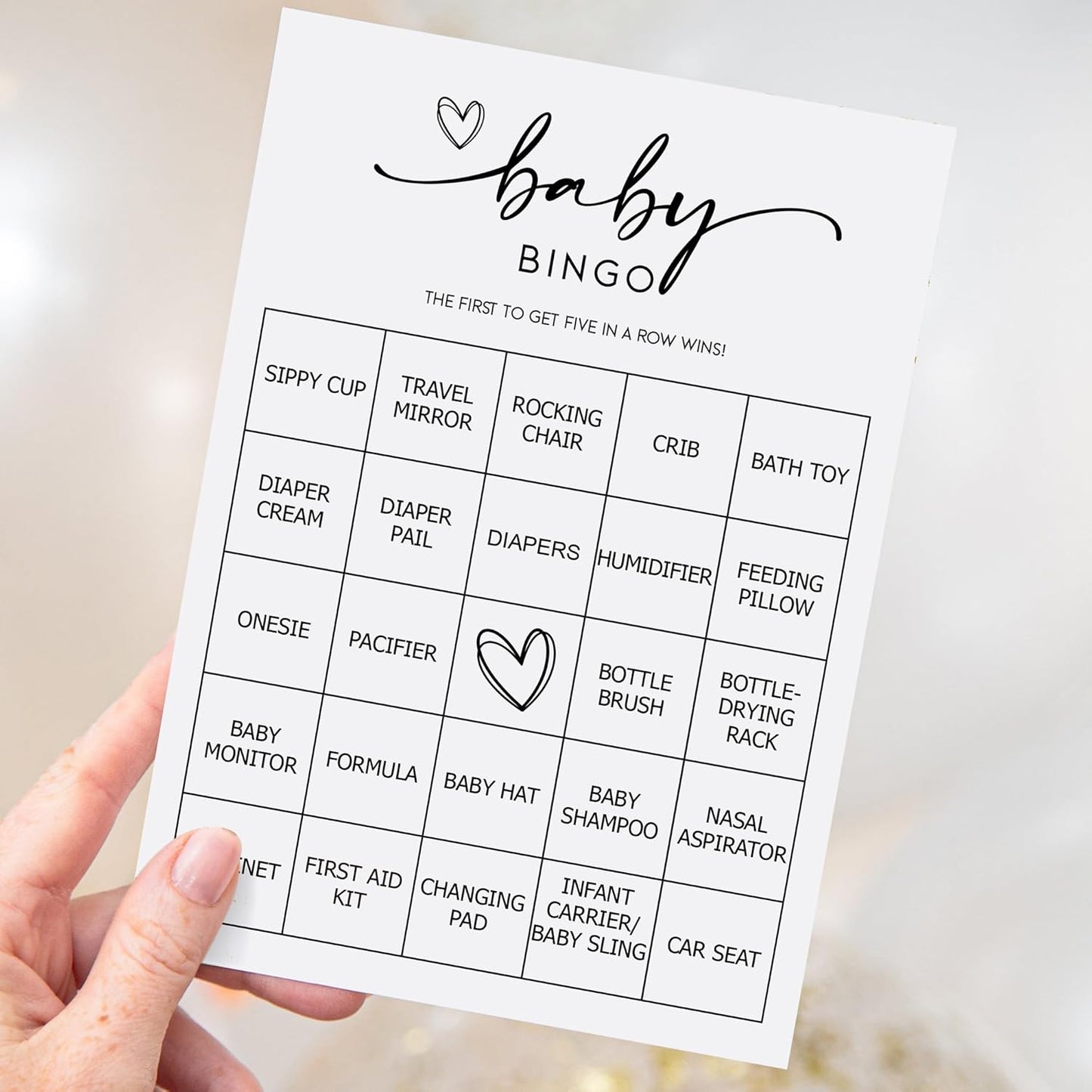 All Ewired Up Baby Bingo Game (50 Unique Cards) Pre-Filled Fun Baby Shower Game Activity, Preforated Calling Cards, Gender Neutral Boy or Girl, Minimalist