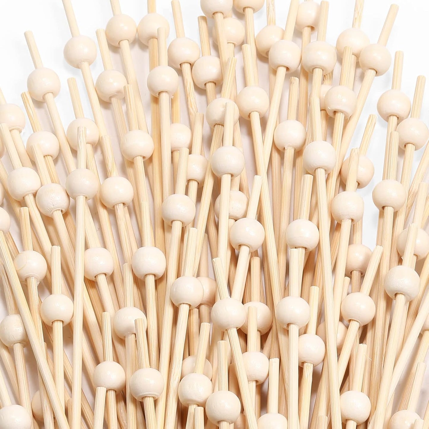 200 Pcs Cocktail Picks, 4.7 Inch Toothpicks for Appetizers, Bamboo Cocktail Sticks Skewers for Drinks, Desserts, Charcuterie, Wedding Party Fancy Toothpicks, Gold Pearl Mini Food Picks Decorative