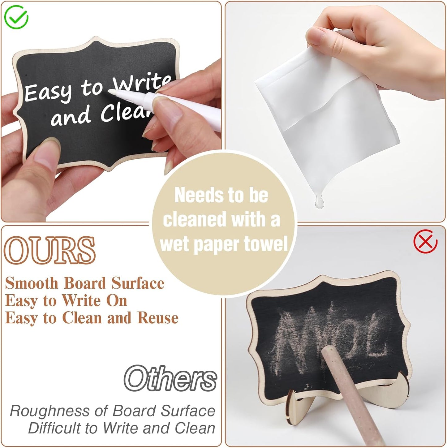Herda 18PCS Mini Chalkboard Signs with Easel Stand,Food Labels for Party Buffet for Graduation Decor/Wedding Signs,Catering Supplies Buffet Display/Party Supplies/Place Cards,Reserved Table Numbers