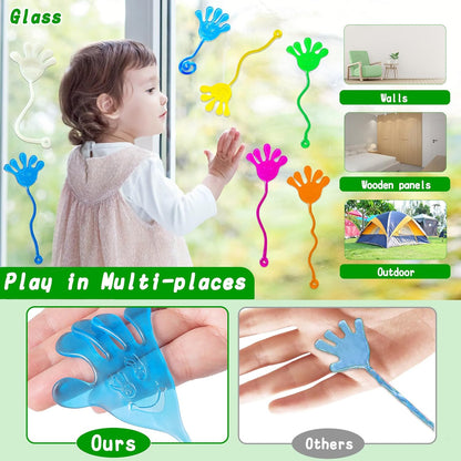 Armaytoy 20Pack Glow in Dark Glitter Sticky Hands Party Favors for Kids Pinata Goodie Bag Stuffers Classroom Prizes Birthday Stretchy Treat Trinkets Treasure Box Bulk Toys
