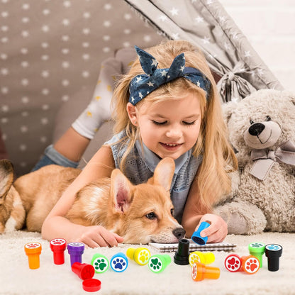 24 PCS Camp Party Favors Camping Adventure Mini Stamps Colorful Self Inking Stamps Camping Themed Party Favors for Boys Girls Student School Classroom Rewards Carnival Prizes Supplies