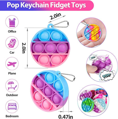 Pop Fidget Toys Bulk Its Party Favors for Kids 4-8 8-12 30 Pack Mini Pop Keychain It Small Fidgets for Classroom Prizes School End of Year Student Gifts from Teacher Birthday Goodie Bag Stuffers