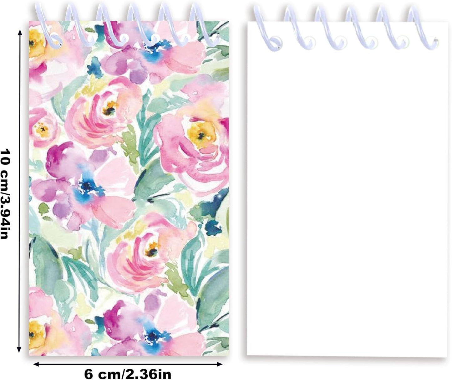 24pcs Floral Mini Spiral Notebooks Small Flowers Mini Notepads DIY Art Crafts for Spring Theme Wedding Birthday Party Gifts School Rewards Favors Supplies