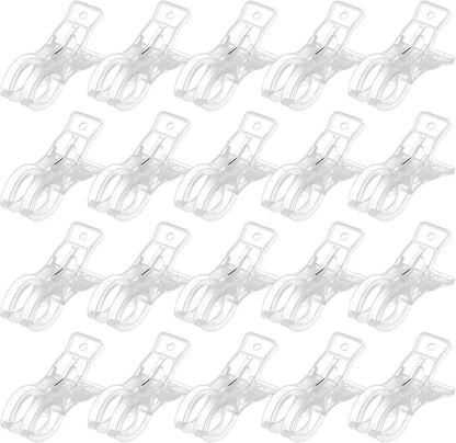 LemonRoad 10 Pack Large Balloon Arch Clips Plastic Transparent Backdrop Spring Clamps 3.5 Inch Heavy Duty Clip for Balloon Arch Kit Birthday Decoration Crafts Woodworking Photography Studios (Clear)