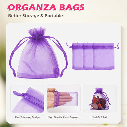 ANZNKU 50PCS White Organza Bags 3x4, Small Gift Bags Bulk for Sachet Jewelry Candy Treat, Mini Mesh Bag Drawstring for Wedding Bridal & Baby Shower, Party Favor Bag for Easter Mothers Day Birthday