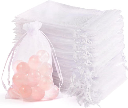 100pcs Organza Bags for Small Gift 4x6 Inch, Premium Mesh Bags Drawstring Candy Jewelry Packaging Sachet Bags, Easter Day Wedding Party Favors Small Gift Bag Durable & Scent-Free for Small Business