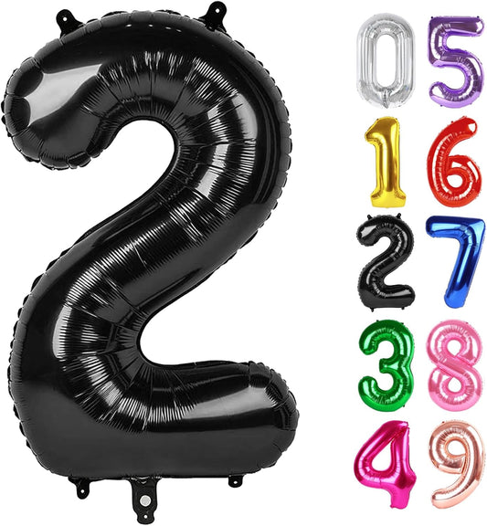 Gold Number Balloon 40 Inch, 0 Number Balloons, 10 20 30 40 50 Numbers Balloon Birthday Decorations, Gold Party Supplies for Women Men - Colors C