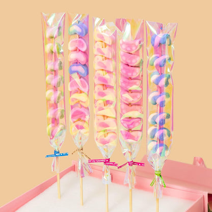 5x7 Inch Iridescent Cellophane Treat Bags with Twist Ties, Treat Bags for Candy Cookie Goodie Chocolates, And Popcorn
