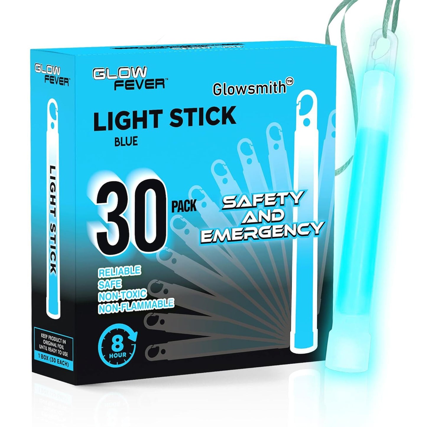 Glow Fever Emergency Safety Military Grade Glow Sticks, 30pcs 6'' Lightsticks, Light Up Ultra Bright with 12 Hours Duration. for Hiking Party Camping Blackouts Hurricane Shelter Survival Kit (Yellow)