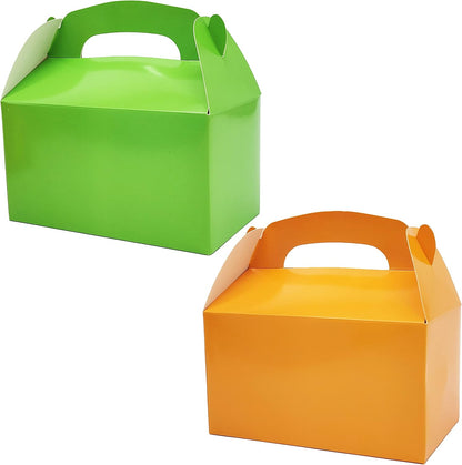 The Dreidel Company Gable Treat Boxes, Party Favors, 6.25" x 3.5" x 3.5" Inch Box, 25-Pack (Assorted)