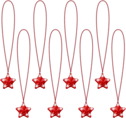 8 Pcs Light Up Necklaces Flashing Star Bead Necklaces Glow In The Dark Party Supplies for Weddings Birthday Valentines Mardi Gras July 4th Halloween Christmas
