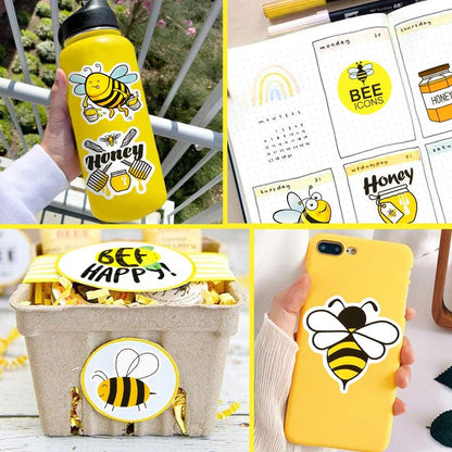 QTL Neon Stickers for Teens & Students Prizes, Waterproof Vinyl Party Favor Stickers, School Rewards, Water Bottle and Laptop, 50PCS - Colors B