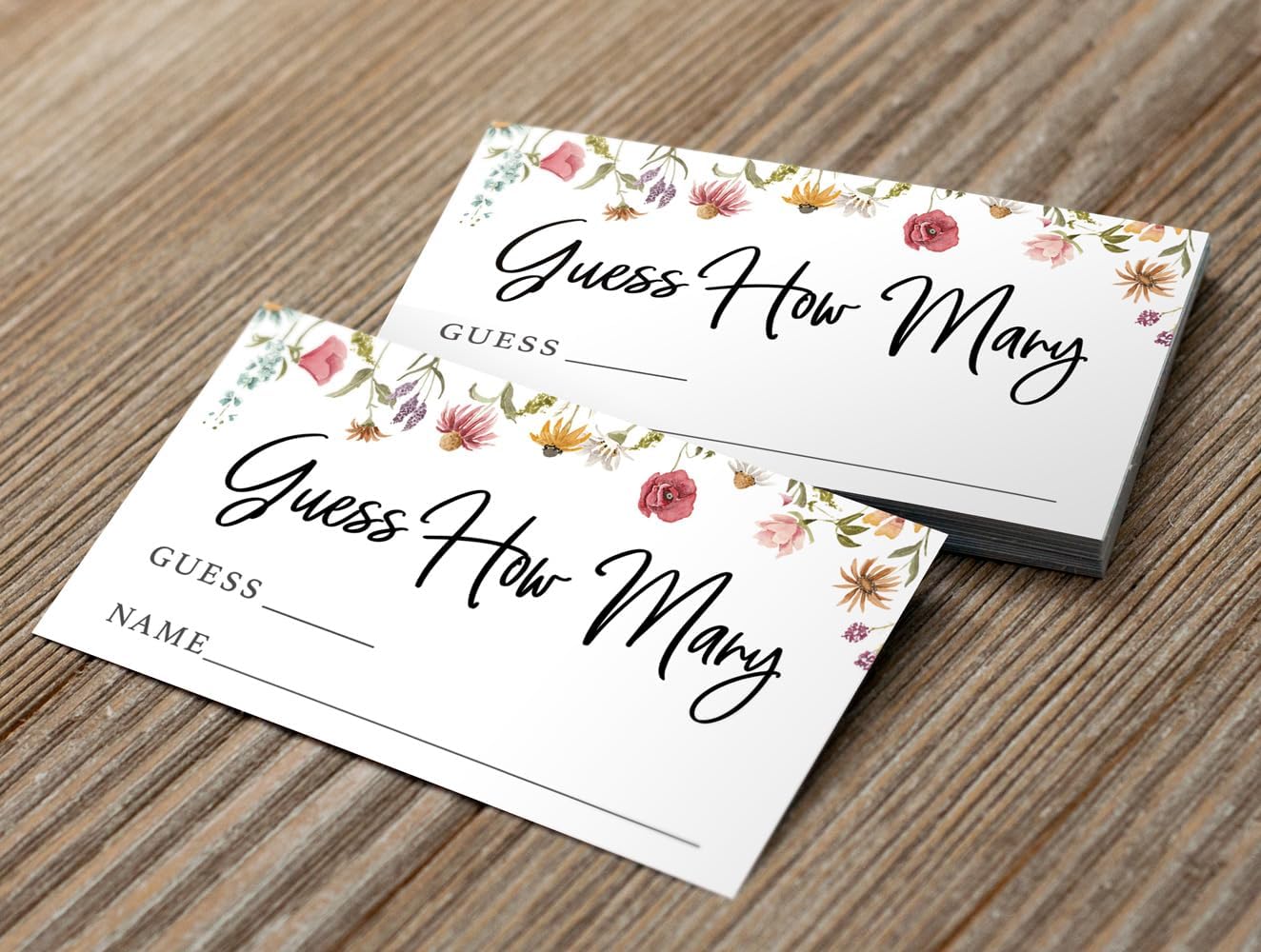 Printed Party Baby Shower Games for Girl – 4 Games and Activities for 30 Guests, Includes Bingo, Price is Right, Mommy or Daddy Trivia, and Storybook Title Guessing, Wildflower Baby in Bloom Design