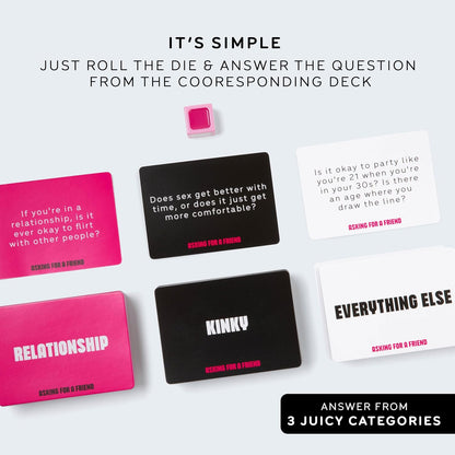 For The Girls Card Game by Relatable, The Viral Girls Night Adult Party Game, Great for Bachelorette Party Games, Weekends and Trips, Includes a die, and 400 Cards Across 5 Categories