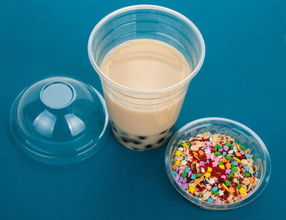 Golden Apple Cup series, 9oz Clear Plastic cups with Flat lids no hole 50sets