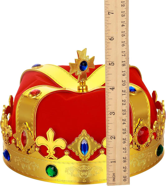 Maitys 6 Pack King and Queen Crowns Royal King Crown Gold Jeweled Costume Accessories for Men Women Birthday Party Halloween Cosplay Costume