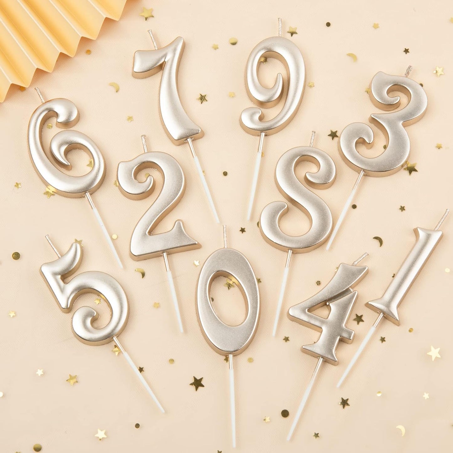 PHD CAKE 10-Count 0-9 Gold Number Birthday Candles, Number One Birthday, Gold Number Candles, Party Celebration, Baby Showers