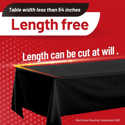 Plastic Table Cloth, 310 Ft X 54 in Disposable Tablecloth White Plastic Tablecloth with Any Cut Sliding Cutters Premium Table Cover Roll for Picnics, Parties, Birthdays, Weddings