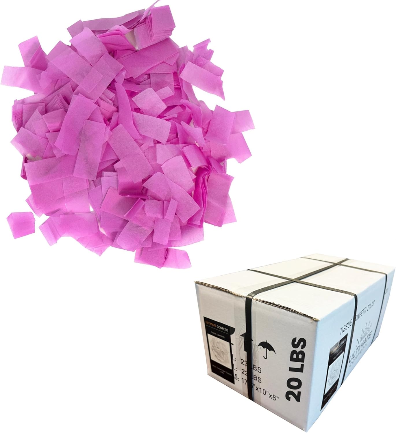 Ultimate Confetti, Multicolor Biodegradable Confetti - Rectangular Fluttering Tissue Paper Confetti for Cannon and Launcher use - Best for Holidays, Birthday, Wedding, and Parties - 1 lb, 16 oz