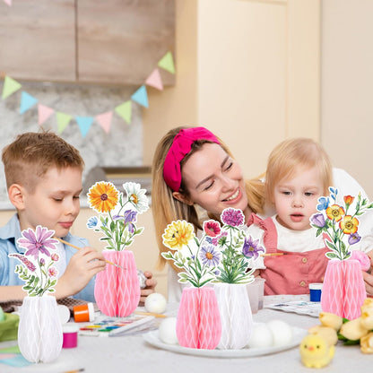 AnyDesign Wildflowers Honeycomb Centerpieces Table Toppers Spring Party Decorations 3D Table Decor for Wedding Baby Shower Bridal Shower Party Birthday Home Supplies, 9 Pcs