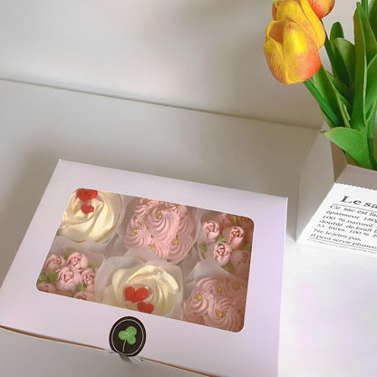 8x6x2.5In 20pcs White Cookie Boxes with Window, Pastry Boxes for Gift Giving, Treat Boxes for Bread, Donuts, Valentine's Day, Women's Day, Mother's Day, Christmas, and Holiday Gatherings.